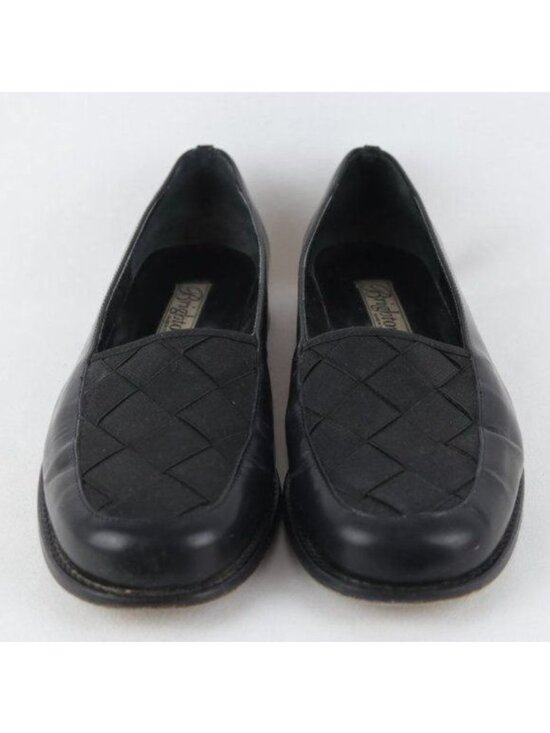Brighton Flats & Loafers for Women on Sale up to 90% Off  Brighton Women\'s Size 10 Black Leather Stretch Woven Upper Slip On Loafers